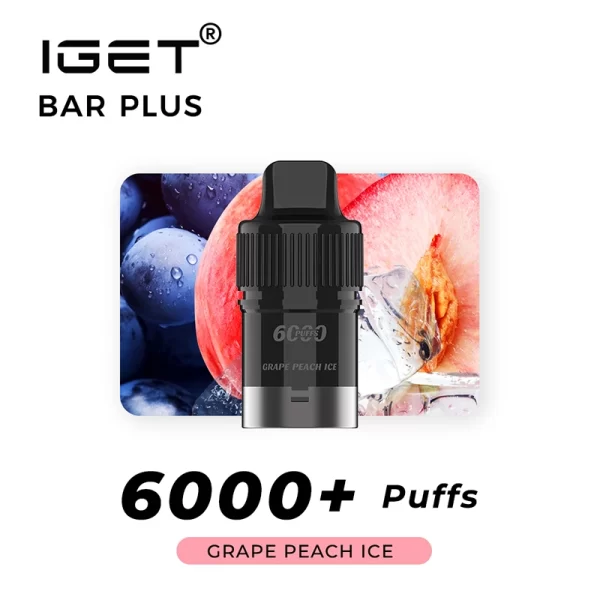 IGET Bar Plus Pod Grape Peach Ice
